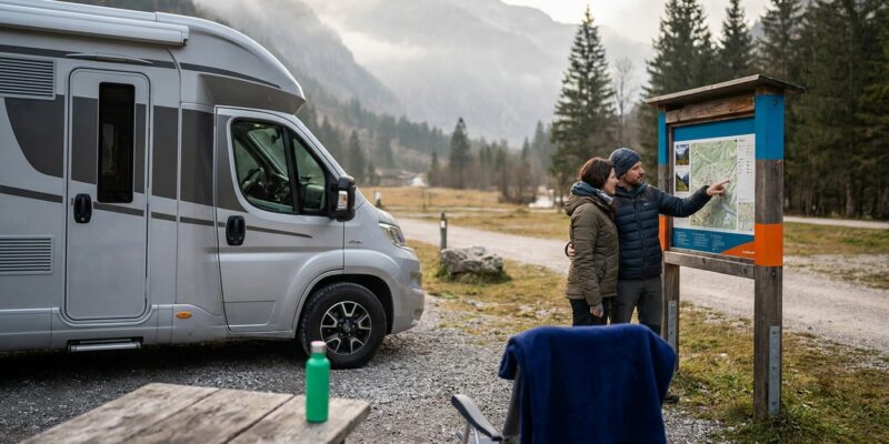 Illustration for Stellplatz für große Wohnmobile in Österreich: So findest du den passenden Platz